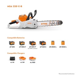 STIHL MSA 220 C-B 16 in. Light 04 Bar Battery Chainsaw Tool Only Picco Super Chain PS3 3/8 in.