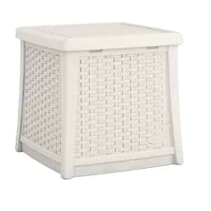 Suncast  Elements  Resin Wicker  19.438 in. H x 10.563 in. W x 18.75 in. D White  Deck Box 