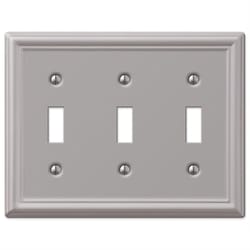 Amerelle Chelsea Brushed Nickel 3 gang Stamped Steel Toggle Wall Plate 1 pk