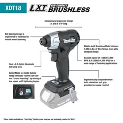 Makita 18V LXT 1/4 in. Cordless Brushless Compact Impact Driver Tool Only