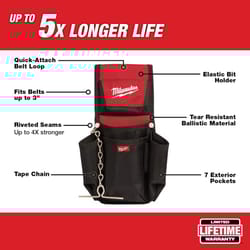 Milwaukee Ballistic Nylon Compact Utility Pouch 7 pocket Black/Red 1 pc