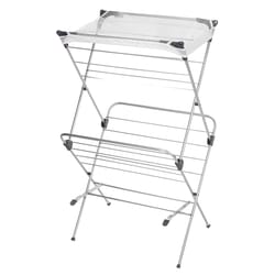Polder 71.6 in. H X 35 in. W X 22 in. D Plastic/Steel Accordian Collapsible Clothes Drying Rack