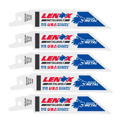 Lenox 4 in. Bi-Metal Reciprocating Saw Blade 18 TPI 5 pk
