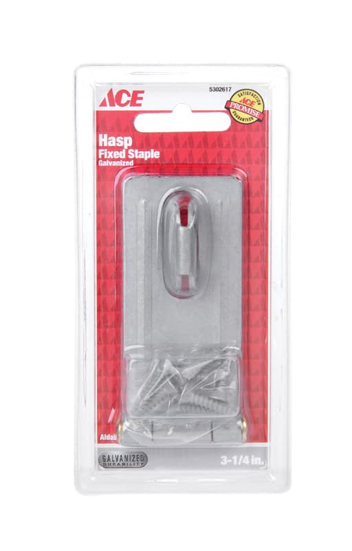 Ace Galvanized Steel 3-1/4 in. L Fixed Staple Safety Hasp - 01-3725-185 - Hardware  sku 01-3725-185