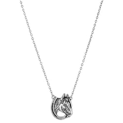 Montana Silversmiths Women's Lucky Horse Head Circle Silver Necklace