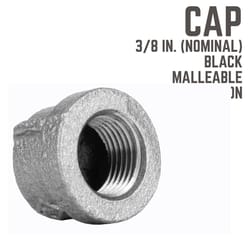 STZ Industries 3/8 in. FIP each Black Malleable Iron Cap