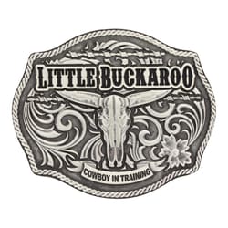 Montana Silversmiths Classic Impressions Lil Buckaroo Skull Kids Attitude Black/Silver Belt Buckle