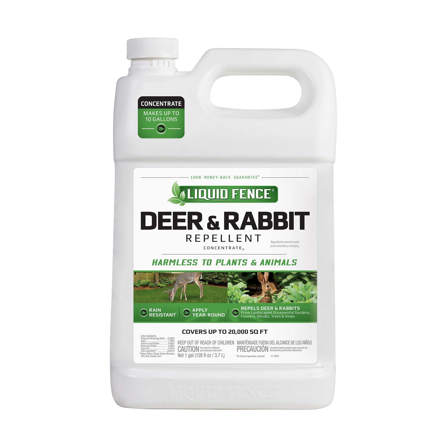 Liquid Fence Animal Repellent Concentrate For Deer and Rabbits 1 gal ...