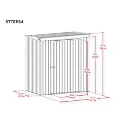 Scotts 6 ft. x 4 ft. Metal Vertical Pent Storage Shed without Floor Kit