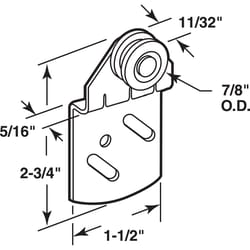 Prime-Line 7/8 in. Dia. x 1/3 in. L Mill Nylon/Steel Wardrobe Door Roller Assembly 2 pk