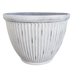 Southern Patio 15 in. D Resin Westland Patio Planter Afterglow White