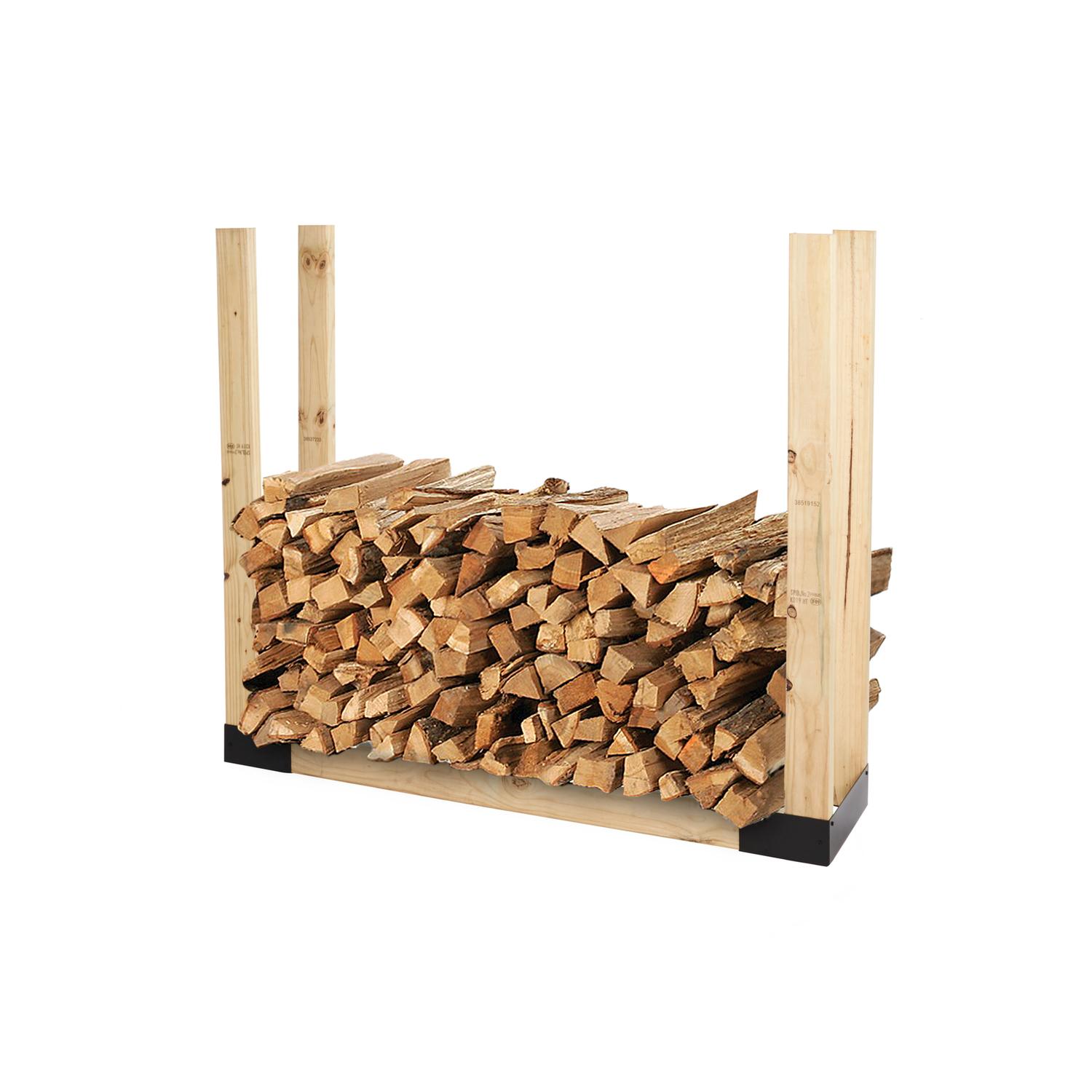 HY-C Shelter Black Powder Coated Steel Log Rack Bracket Sansujyuku sansujyuku.com