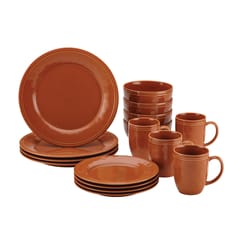 Rachael Ray Orange Stoneware Cucina Dinnerware Set 16 pc