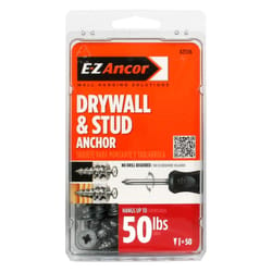 E-Z Ancor Stud Solver 1/4 in. D X 1-1/4 in. L Zinc Phillips Head Drywall Anchors 50 pk