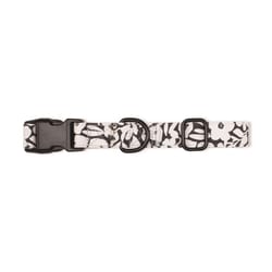 Pet Shop by Fringe Studio Black/White Charcoal Floral Cotton/Nylon Dog Collar Large