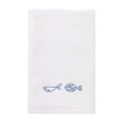 Avanti Linens Blue Fin Bay White Cotton Fingertip Towel 1 pc