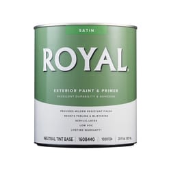 Royal Satin Tint Base Neutral Base Paint Exterior 1 qt