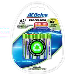 ACDelco Alkaline AA 1.2 V 2 mAh Rechargeable Battery 4 pk