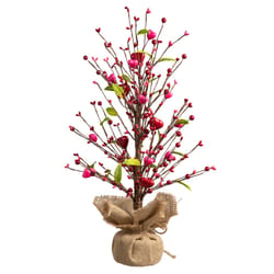 Glitzhome Valentine Berry Heart Tree Table Decor Foam/Plaster/Cement/Paper/Iron 1 pc