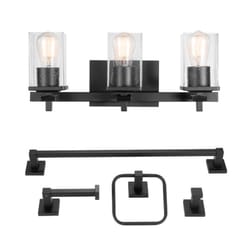 Globe Electric Matte Black 3 lights Incandescent Vanity Light Wall Mount