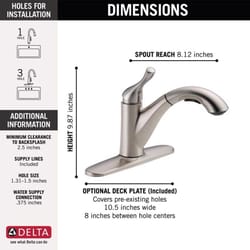 Delta Grant One Handle Stainless Steel Pull-Out Kitchen Faucet
