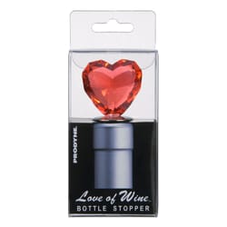 Prodyne Love of Wine Red Acrylic Heart Bottle Stopper