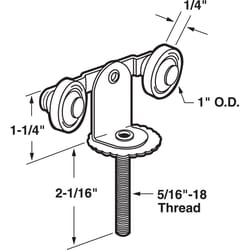 Prime-Line 1 in. D X 1/4 in. L Nylon/Steel Roller Assembly 1 pk
