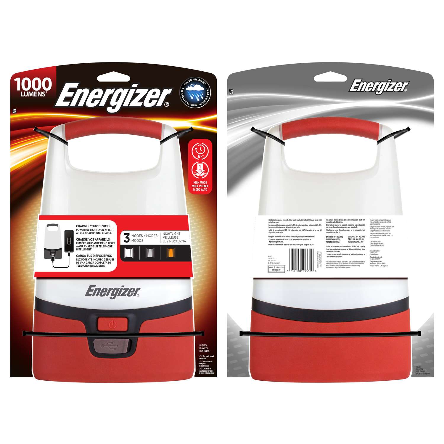 Energizer 1000 lm Red/White LED Standing Lantern Ace Hardware