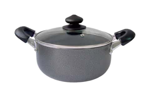 Bene Casa - Black Nonstick Aluminum Frying Pan with Glass Lid (6