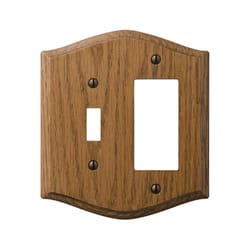 Amerelle Country Medium Brown 2 gang Oak Wood Decorator/Toggle Wall Plate 1 pk