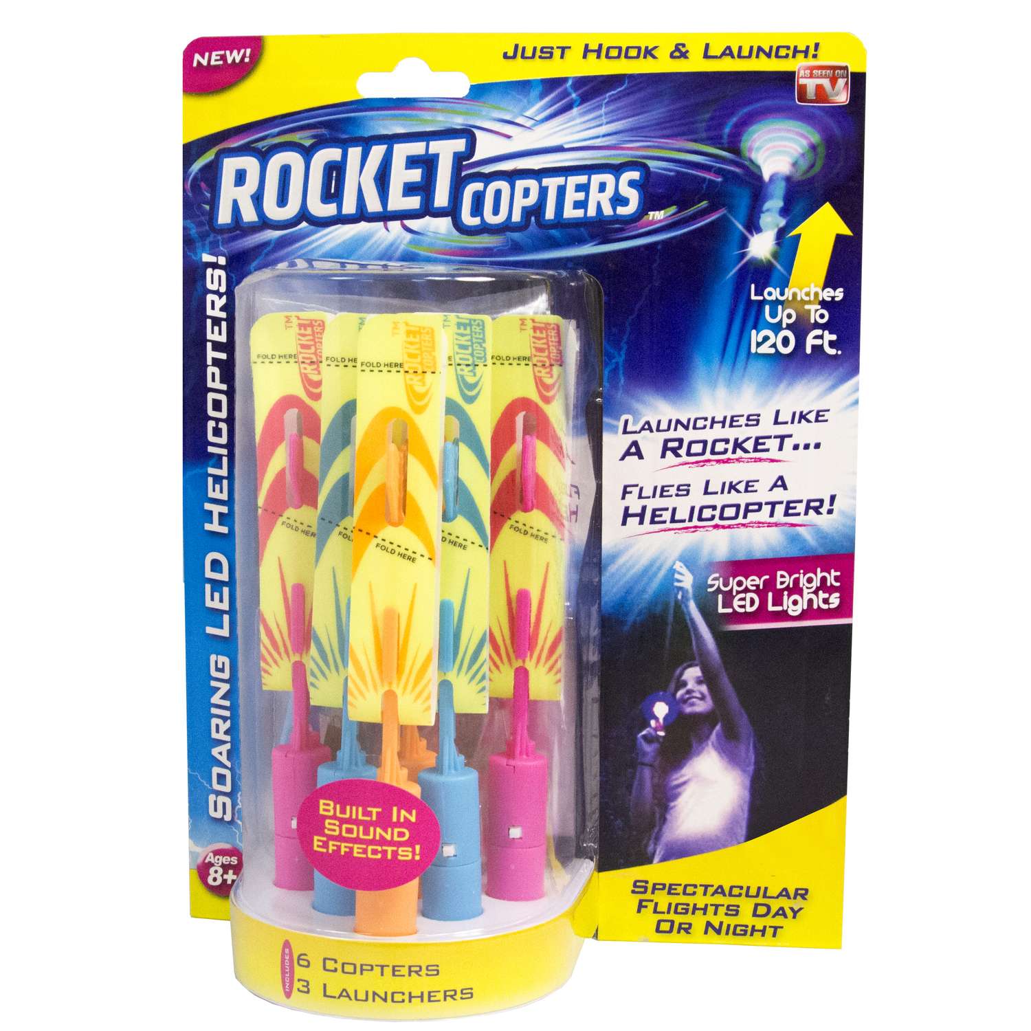 Rocket Copters The Slingshot LED Helicopters as Seen on TV Outdoor 3 Set for sale online 