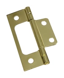 National Hardware 3 in. L Brass-Plated Surface-Mounted Hinge 2 pk