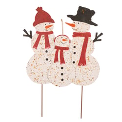 Glitzhome Snowman Family 29.92 in. Yard Decor