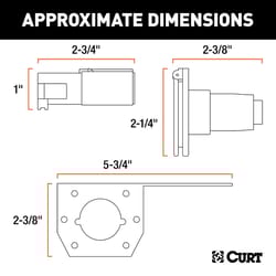 CURT 6 Round Connector Plug and Socket