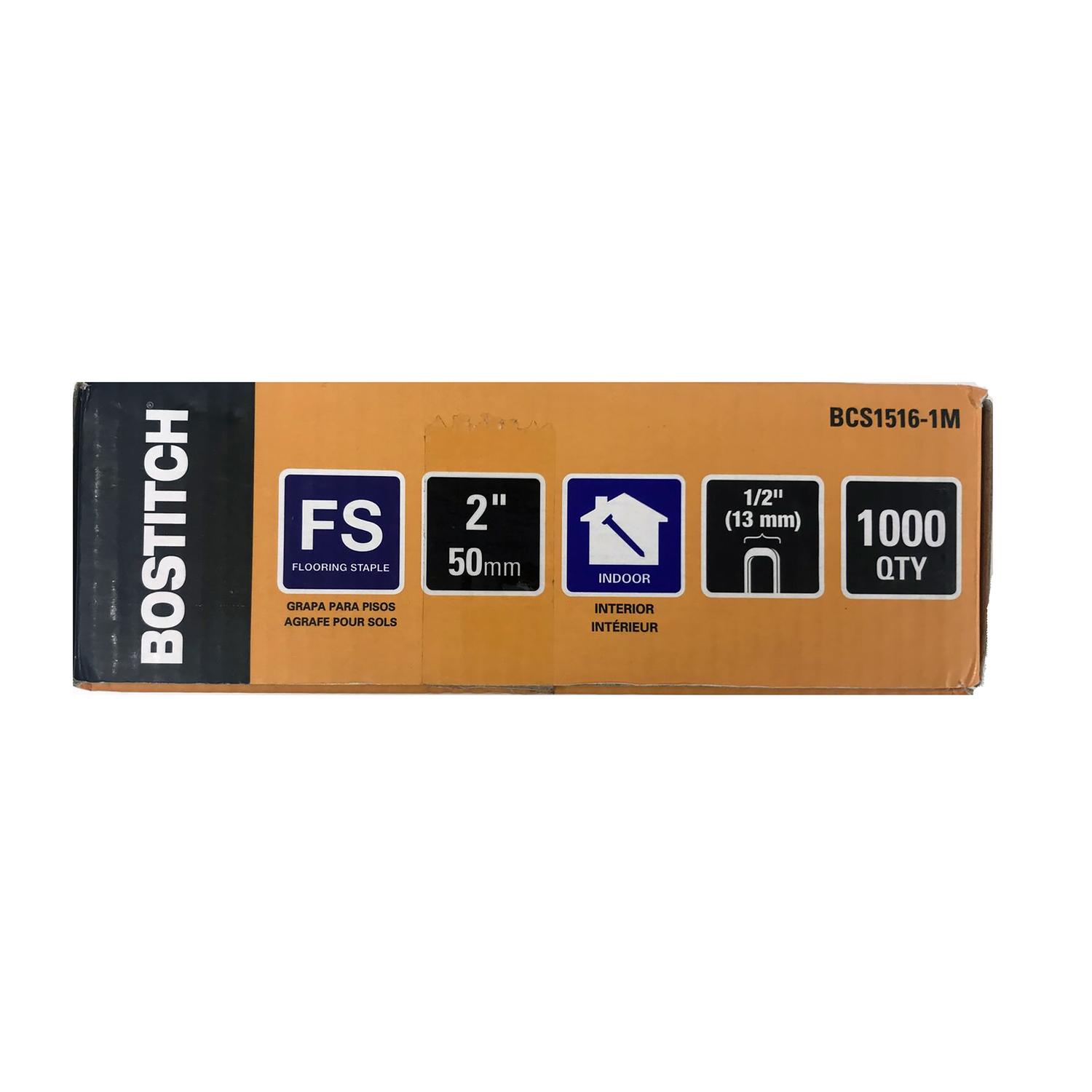 Bostitch 1/2 inch W X 2 in. L Galvanized Steel Wire Staples 15.5 Ga. Bostitch 1/2 inch W X 2 in. L Galvanized Steel Wire Staples 15.5 Ga.