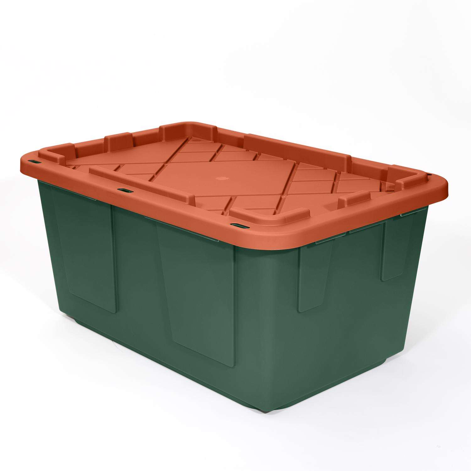 Greenmade Pro. Grade 27 gal Green/Red Storage Bin 14.7 in. H X