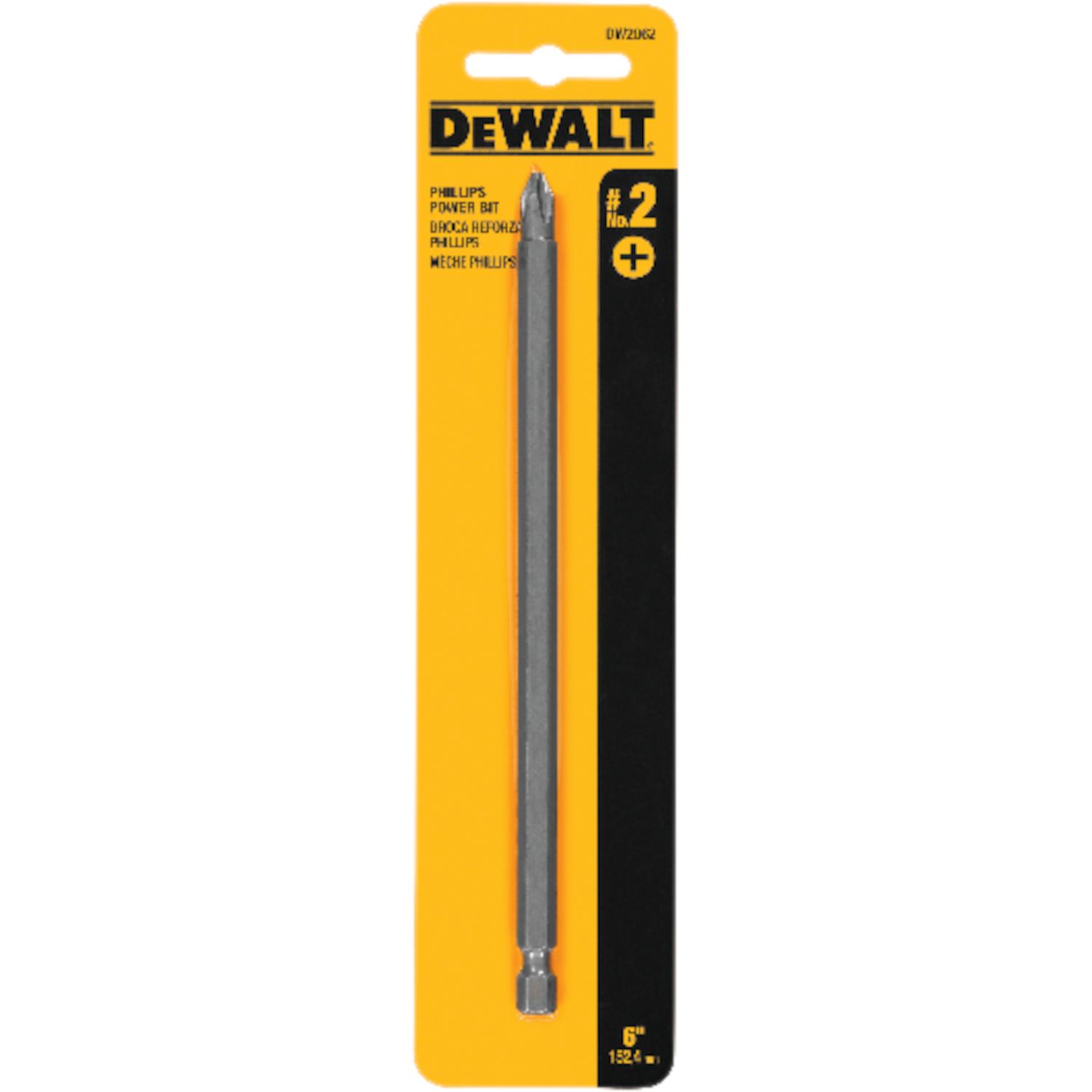 Photos - Drill Bit DeWALT Phillips #2 X 6 in. L Power Bit Heat-Treated Steel 1 pc DW2062 