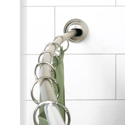 Zenna Home NeverRust Adjustable Curved Shower Rod 72 in. L Satin Nickel Silver