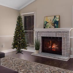 Holiday Bright Lights 1-2 Tree 7 ft. Pencil LED 500 ct Highland Spruce Color Changing Christmas Tree