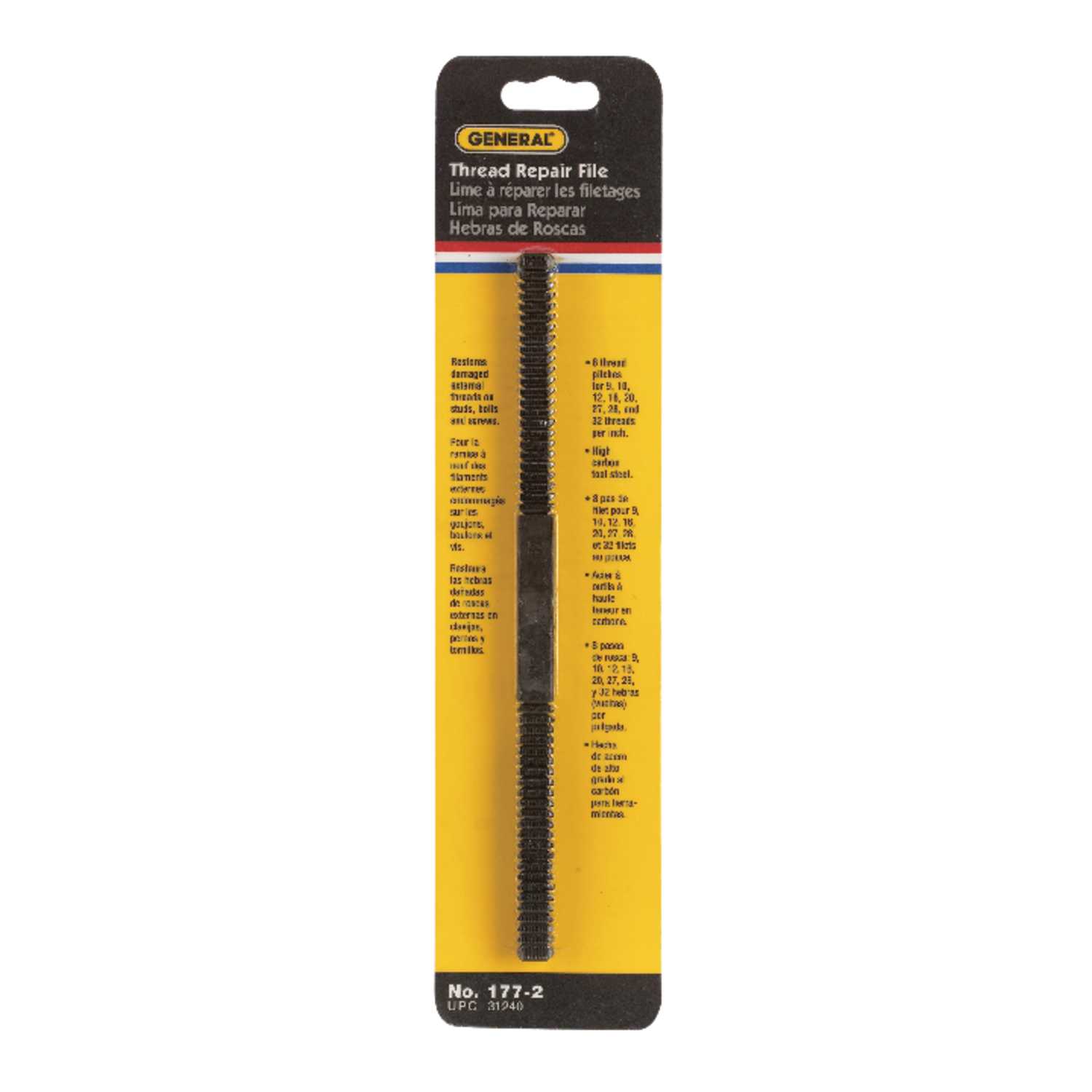 General Tools 81/2 in. L High Carbon Steel Assorted Thread Repair File