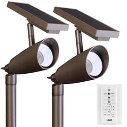 Feit OneSync Bronze Solar Powered/Remote 100 W LED Spotlight 2 pk