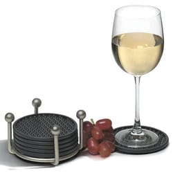 Spectrum 4.75 in. H X 4-1/4 in. L Satin Nickel Plastic Coaster Set