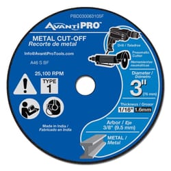Avanti Pro 3 in. D X 3/8 in. Aluminum Oxide Metal Cut-Off Disc