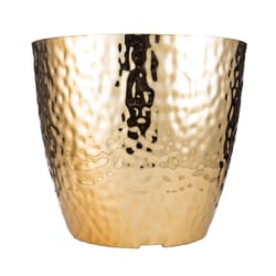 Misco 10 in. H X 12 in. D Resin Planter Gold