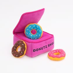 ZippyPaws Burrow Multicolored Plush Donutz Box Dog Toy 1 pk