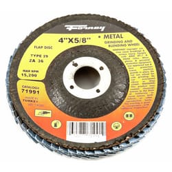 Forney 4 in. D X 5/8 in. Zirconia Aluminum Oxide Flap Disc 36 Grit 1 pc