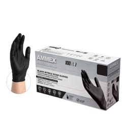 AMMEX Professional Nitrile Disposable Exam Gloves X-Large Black Powder Free 100 pk