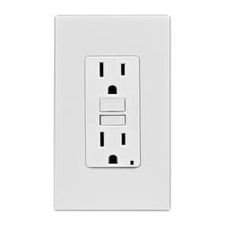 Leviton SmartlockPro 15 amps 125 V Duplex White GFCI Outlet 5-15R 1 pk