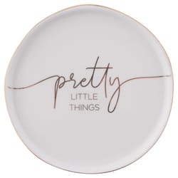 Karma Sentiment .5 in. H X 5 in. L Multicolored Ceramic Trinket Tray