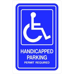 Hillman English Blue Handicap Sign 18 in. H X 12 in. W